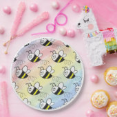 かわいい小さなハチのパターン水の色ベビーシャワー ペーパープレート (パーティー)