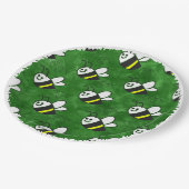 かわいい小さなハチのパターン水の色ベビーシャワー ペーパープレート (アングル)