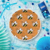 かわいい小さなハチのパターン水の色ベビーシャワー ペーパープレート (パーティー)