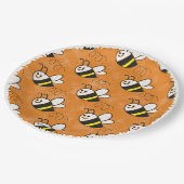 かわいい小さなハチのパターン水の色ベビーシャワー ペーパープレート (アングル)