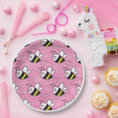 かわいい小さなハチのパターン水の色ベビーシャワー ペーパープレート (パーティー)