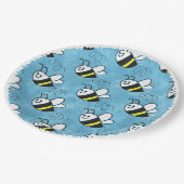 かわいい小さなハチのパターン水の色ベビーシャワー ペーパープレート (アングル)