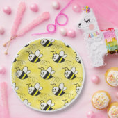 かわいい小さなハチのパターン水の色ベビーシャワー ペーパープレート (パーティー)
