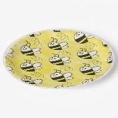 かわいい小さなハチのパターン水の色ベビーシャワー ペーパープレート (アングル)