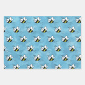 かわいい小さなハチのパターン水の色ベビーシャワー ラッピングペーパーシート (正面)