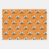 かわいい小さなハチのパターン水の色ベビーシャワー ラッピングペーパーシート (正面)