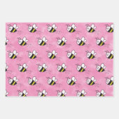 かわいい小さなハチのパターン水の色ベビーシャワー ラッピングペーパーシート (正面3)