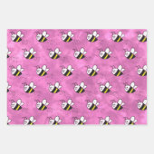 かわいい小さなハチのパターン水の色ベビーシャワー ラッピングペーパーシート (正面3)