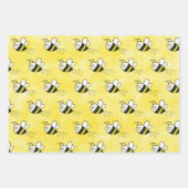 かわいい小さなハチのパターン水の色ベビーシャワー ラッピングペーパーシート (正面2)