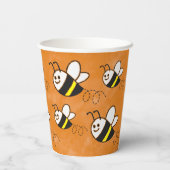 かわいい小さなハチのパターン水の色ベビーシャワー 紙コップ (裏面)
