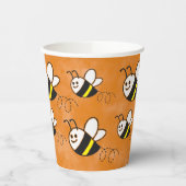 かわいい小さなハチのパターン水の色ベビーシャワー 紙コップ (左)