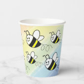 かわいい小さなハチのパターン水の色ベビーシャワー 紙コップ (裏面)