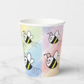 かわいい小さなハチのパターン水の色ベビーシャワー 紙コップ (右)