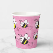 かわいい小さなハチのパターン水の色ベビーシャワー 紙コップ (左)