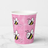 かわいい小さなハチのパターン水の色ベビーシャワー 紙コップ (右)