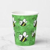 かわいい小さなハチのパターン水の色ベビーシャワー 紙コップ (左)