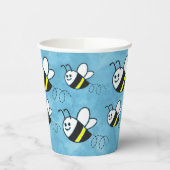 かわいい小さなハチのパターン水の色ベビーシャワー 紙コップ (左)