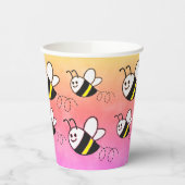 かわいい小さなハチのパターン水の色ベビーシャワー 紙コップ (左)