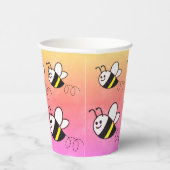 かわいい小さなハチのパターン水の色ベビーシャワー 紙コップ (右)