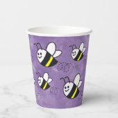 かわいい小さなハチのパターン水の色ベビーシャワー 紙コップ (裏面)