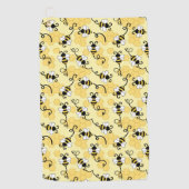 かわいい小さなハチのパターン ゴルフタオル (正面)