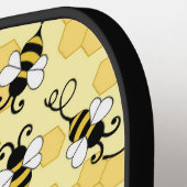 かわいい小さなハチのパターン ピックルボールラケット (左詳細)