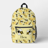 かわいい小さなハチのパターン プリントバックパック (正面)