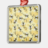 かわいい小さなハチのパターン メタルオーナメント (左)