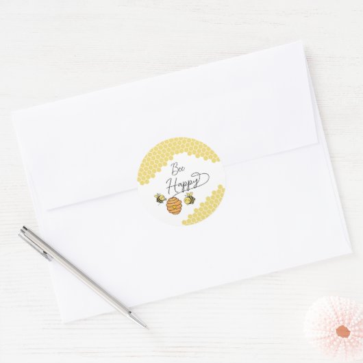 かわいい小さなハチの巣 ラウンドシール (封筒)