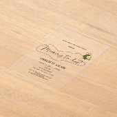 かわいい小さなハチの赤ちゃんシャワー アクリル招待状 (レイダウン)