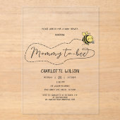 かわいい小さなハチの赤ちゃんシャワー アクリル招待状 (正面)