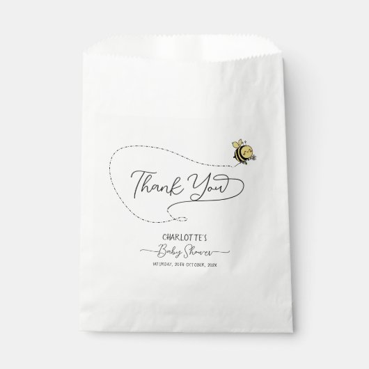 かわいい小さなハチの赤ちゃんシャワー フェイバーバッグ (正面)