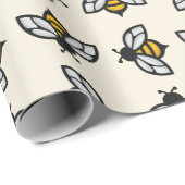 かわいい小さなハチベビー子供たち子供部屋赤ちゃんシャワー ラッピングペーパー (ロールコーナー)