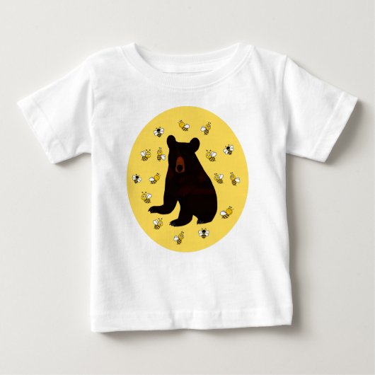 かわいい小さなハチミツのクマ ベビーTシャツ (正面)