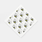 かわいい小さなハチ柄ホワイトベビーシャワー スタンダードランチョンナプキン (角)