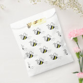 かわいい小さなハチ柄ホワイトベビーシャワー フェイバーバッグ (封をした状態)