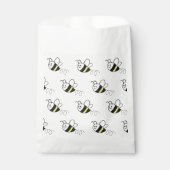 かわいい小さなハチ柄ホワイトベビーシャワー フェイバーバッグ (正面)