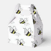 かわいい小さなハチ柄ホワイトベビーシャワー フェイバーボックス (裏面サイド)