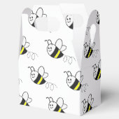 かわいい小さなハチ柄ホワイトベビーシャワー フェイバーボックス (オープン)