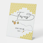 かわいい小さなハチ蜂の巣の赤ちゃんシャワーの好意 台座サイン (正面)