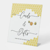 かわいい小さなハチ蜂ハニカムカード&ギフト 台座サイン (正面)