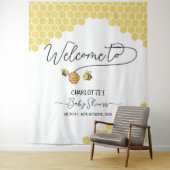 かわいい小さなハチ蜂ハニカムベイビーシャワー背景 タペストリー (インサイチュ)