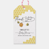 かわいい小さなハチ蜂ハニカムベイビーシャワー ギフトタグ (裏面)