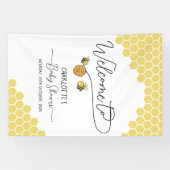 かわいい小さなハチ蜂ハニカムベイビーシャワー 横断幕 (横)