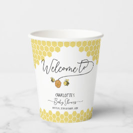 かわいい小さなハチ蜂ハニカムベイビーシャワー 紙コップ