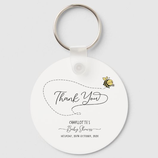 かわいい小さなハチ赤ちゃんシャワーキーチェーン キーホルダー (正面)