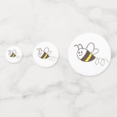 かわいい小さなハチ飛んでいる白い赤ちゃんシャワー コンフェッティ (裏面)