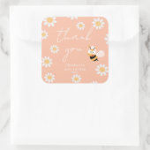 かわいい小さなハニービー女の子ベイビーシャワーありがとう スクエアシール (バッグ)