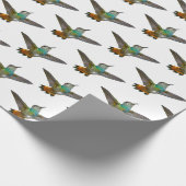 かわいい小さなハミングバード鳥の自然野生動物 ラッピングペーパー (角)