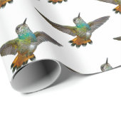 かわいい小さなハミングバード鳥の自然野生動物 ラッピングペーパー (ロールコーナー)